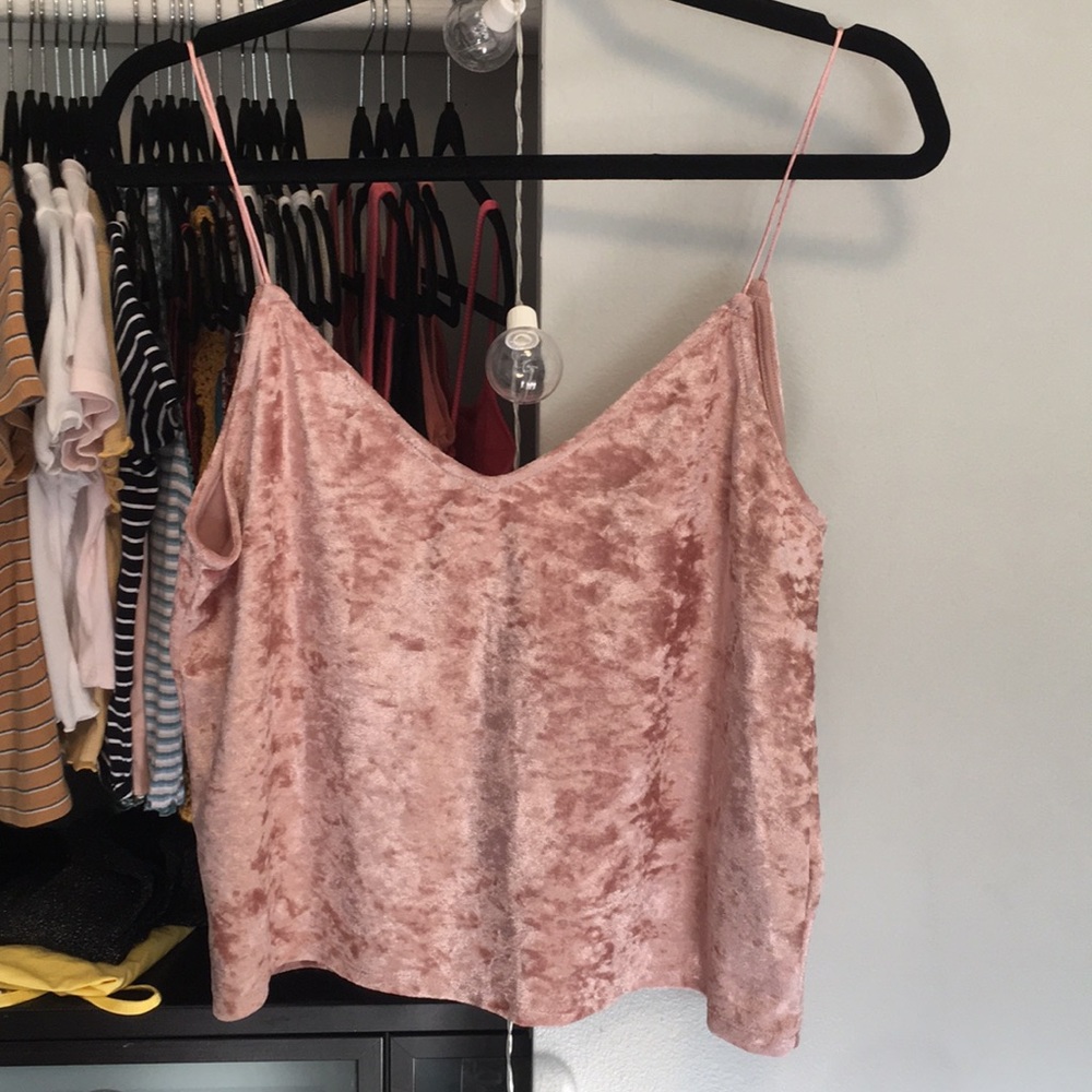 pink velvet v-neck